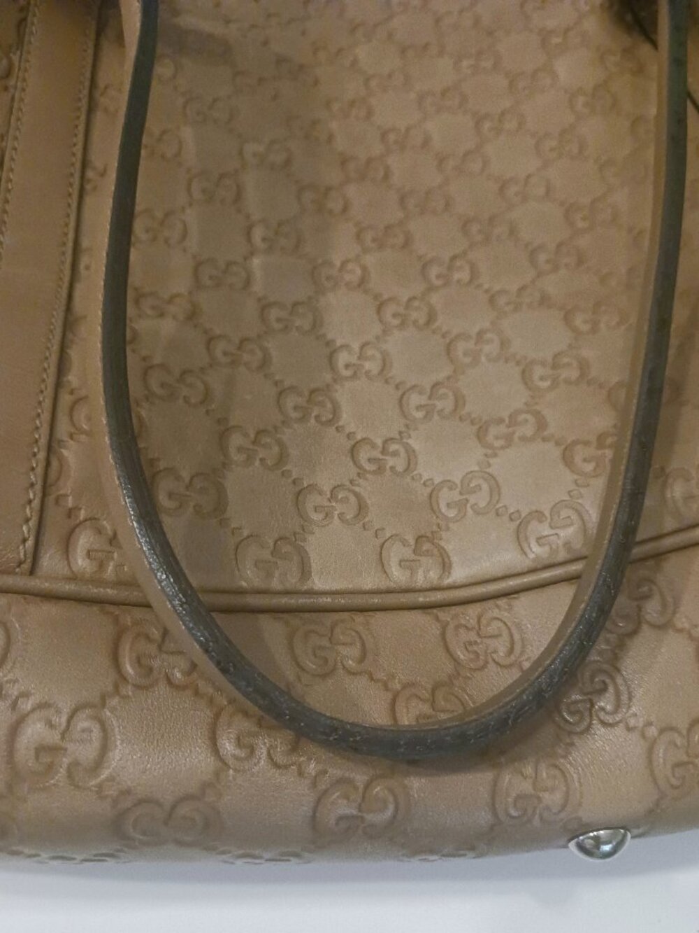 GUCCI GG Twins Guccissima Tan Brown Leather 232956 Tote Bag Made in Italy - Picture 14 of 16